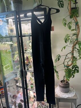 Free People Brand New Black Ribbed Sleeveless Jumpsuit